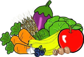 Fresh and Colorful Organic Produce Clipart Collection of Healthy Nutrition