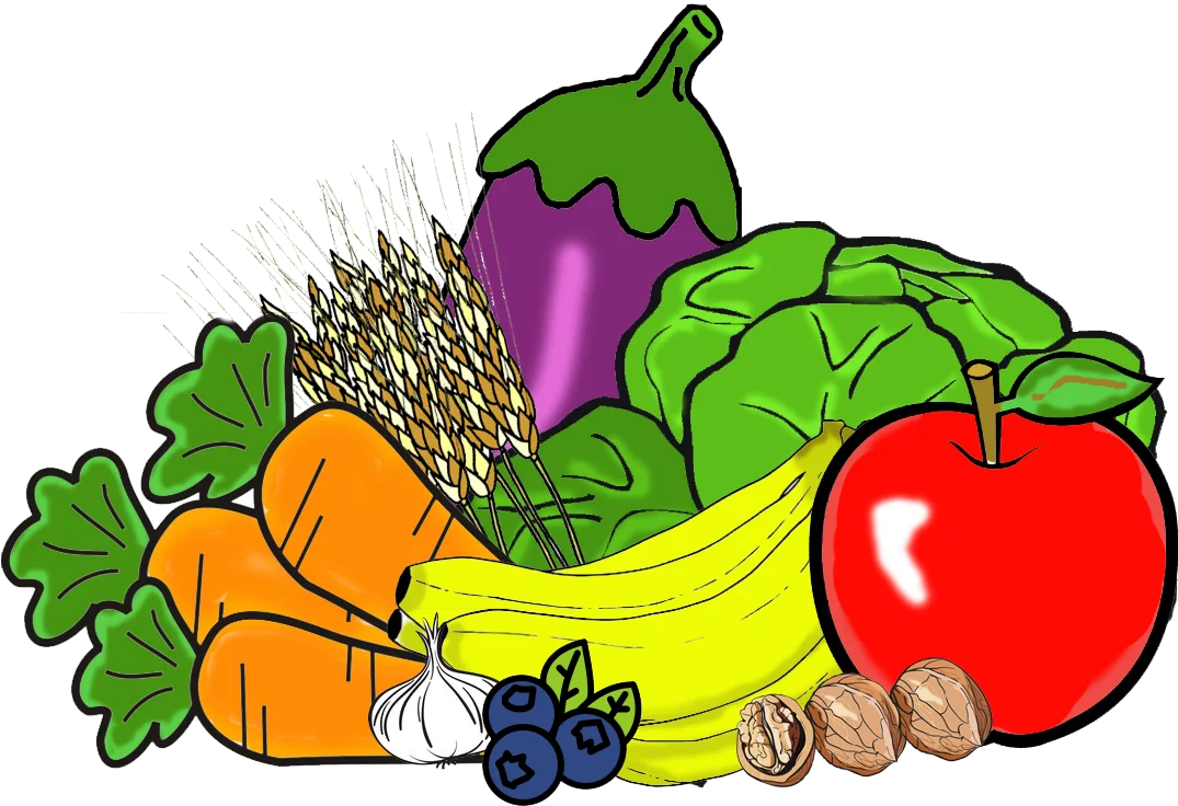 Fresh and Colorful Organic Produce Clipart Collection of Healthy Nutrition