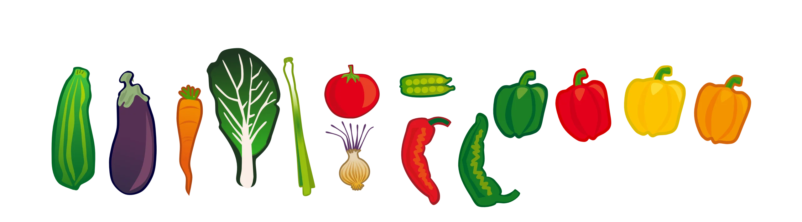 Fresh and Colorful Vegetable Garden Clipart Collection with Organic Produce
