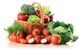 Fresh Garden Harvest Clipart: Colorful Vegetables and Produce Arrangement