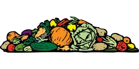 Fresh Harvest Bounty: A Colorful Collection of Farm-Fresh Produce Clipart Design