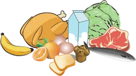 Fresh Wholesome Food Ingredients Clipart Illustration for Nutritious Meals