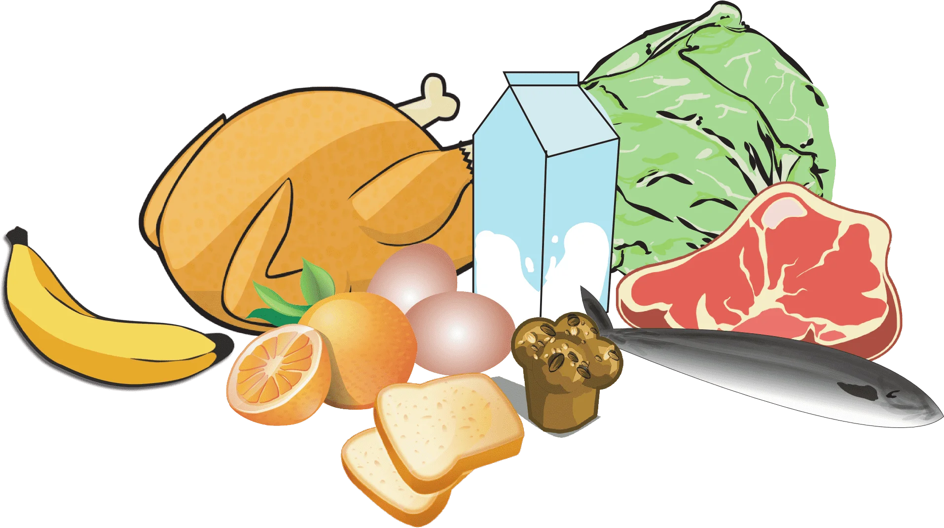 Fresh Wholesome Food Ingredients Clipart Illustration for Nutritious Meals