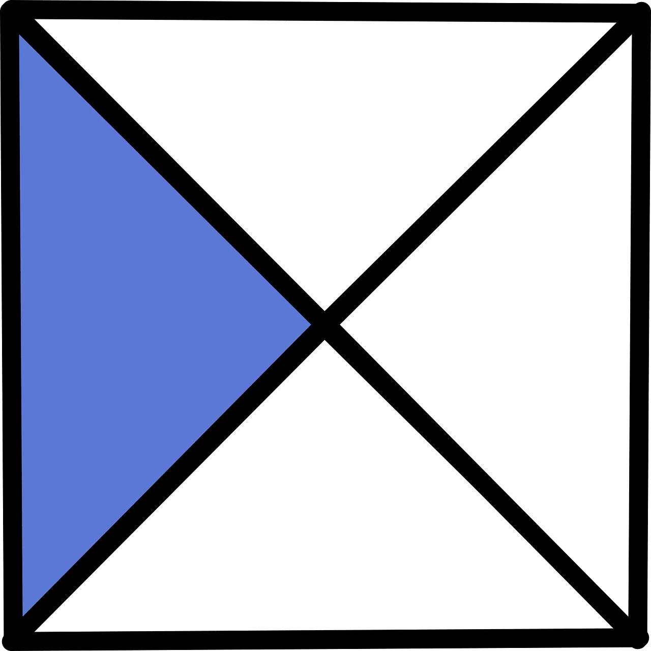 Geometric Blue and White Triangular Minimalist Clipart Design Element