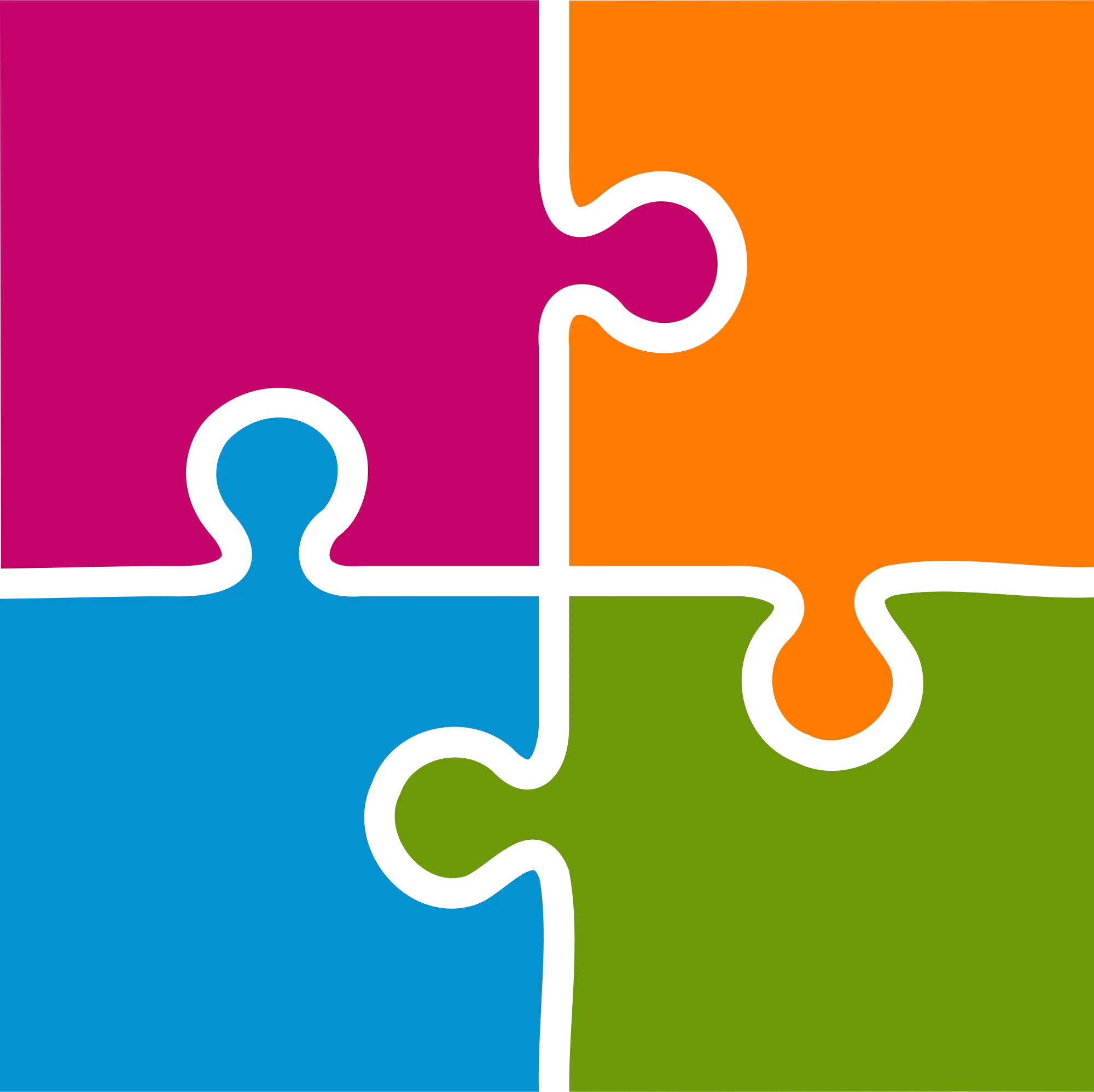 Interlocking Puzzle Piece Mosaic: A Colorful Geometric Clipart Design