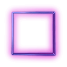 Luminescent Purple-Pink Gradient Square Clipart with Glowing Neon Border Design