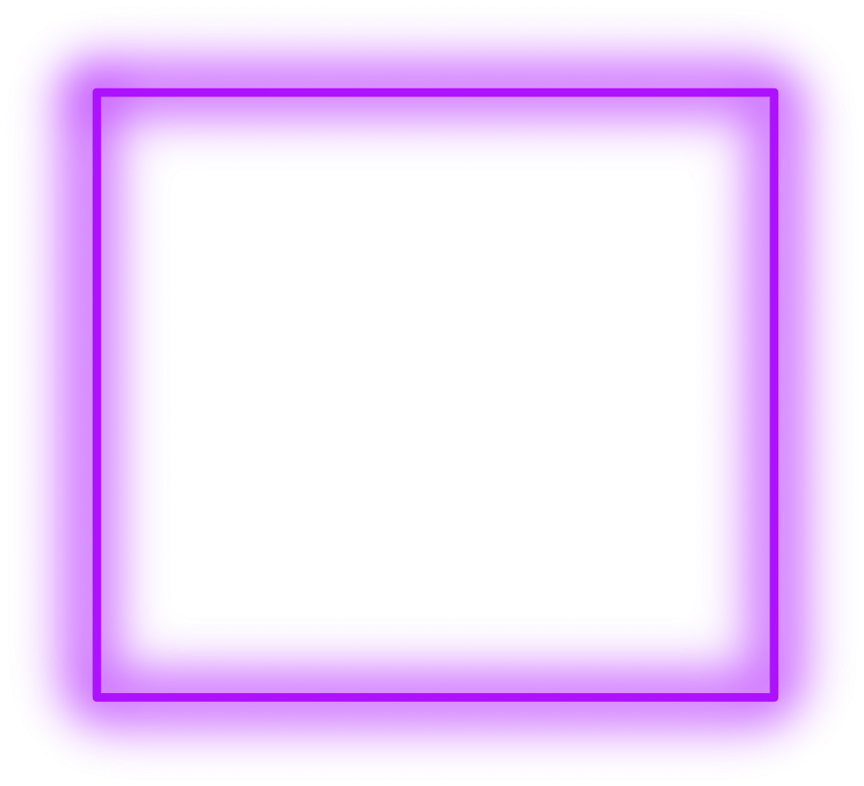 Luminous Purple Neon Glowing Square Clipart with Soft Radiant Edges