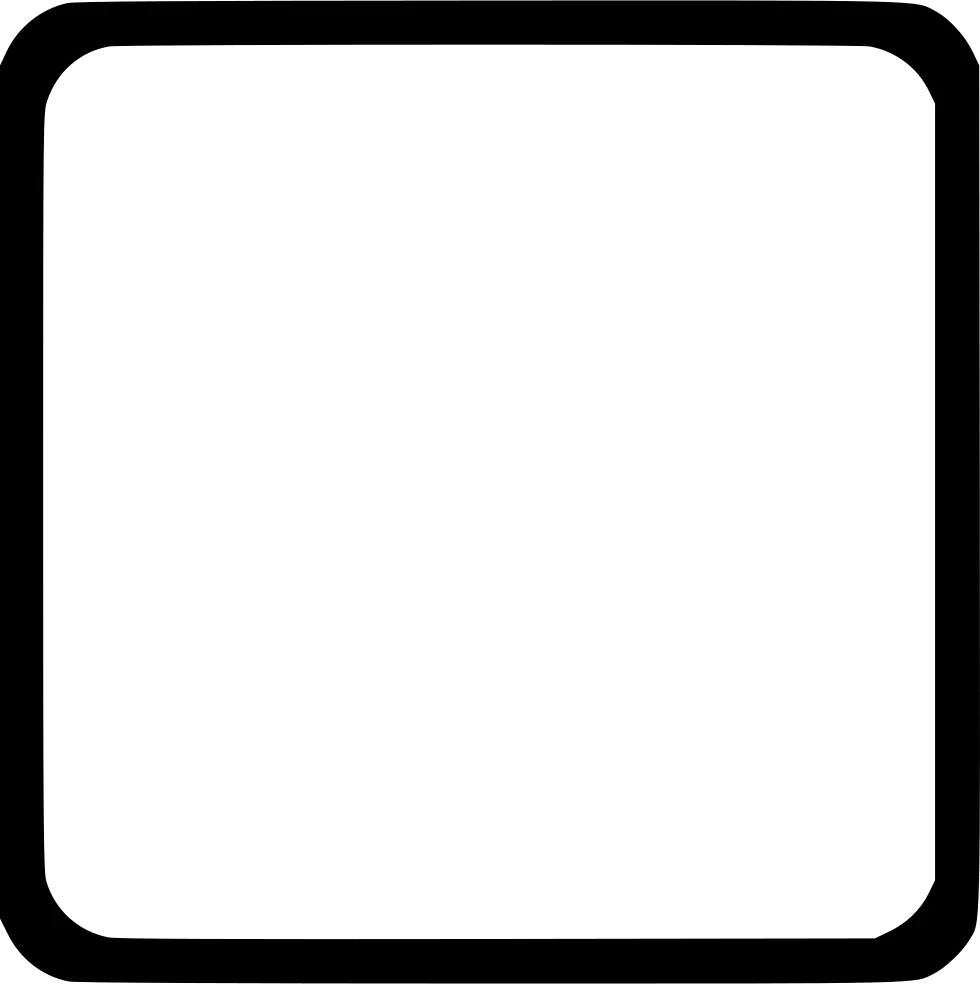 Minimalist Black Rounded Square Clipart Design with Clean Simple Outline