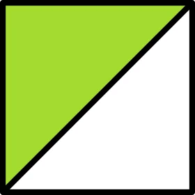 Minimalist Green and White Diagonal Split Geometric Clipart Design Element