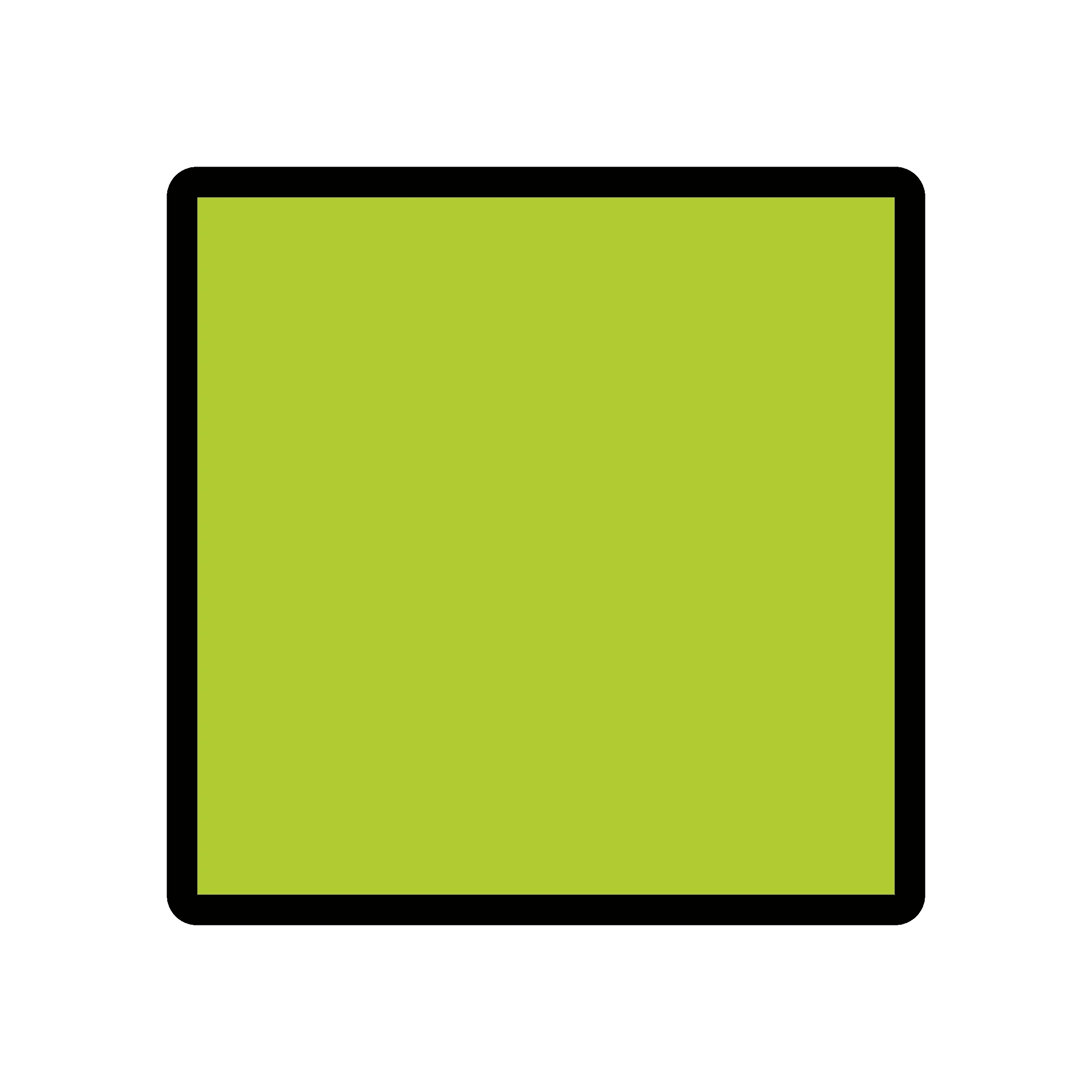 Minimalist Lime Green Square Clipart Design with Clean Black Border