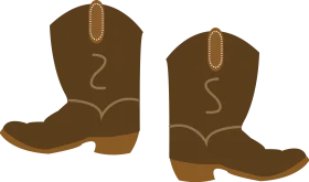 Rustic Brown Cowboy Boots Clipart - Western Style Leather Footwear Illustration
