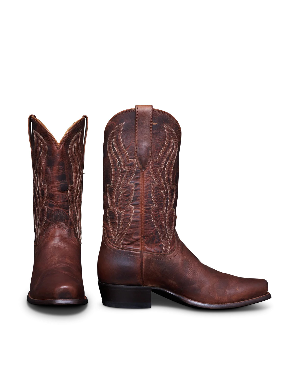 Rustic Brown Leather Cowboy Boots Clipart - Authentic Western Footwear Design