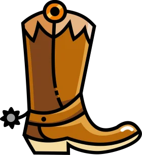 Rustic Cowboy Boot Clipart: Iconic Western Footwear Illustration in Warm Tones
