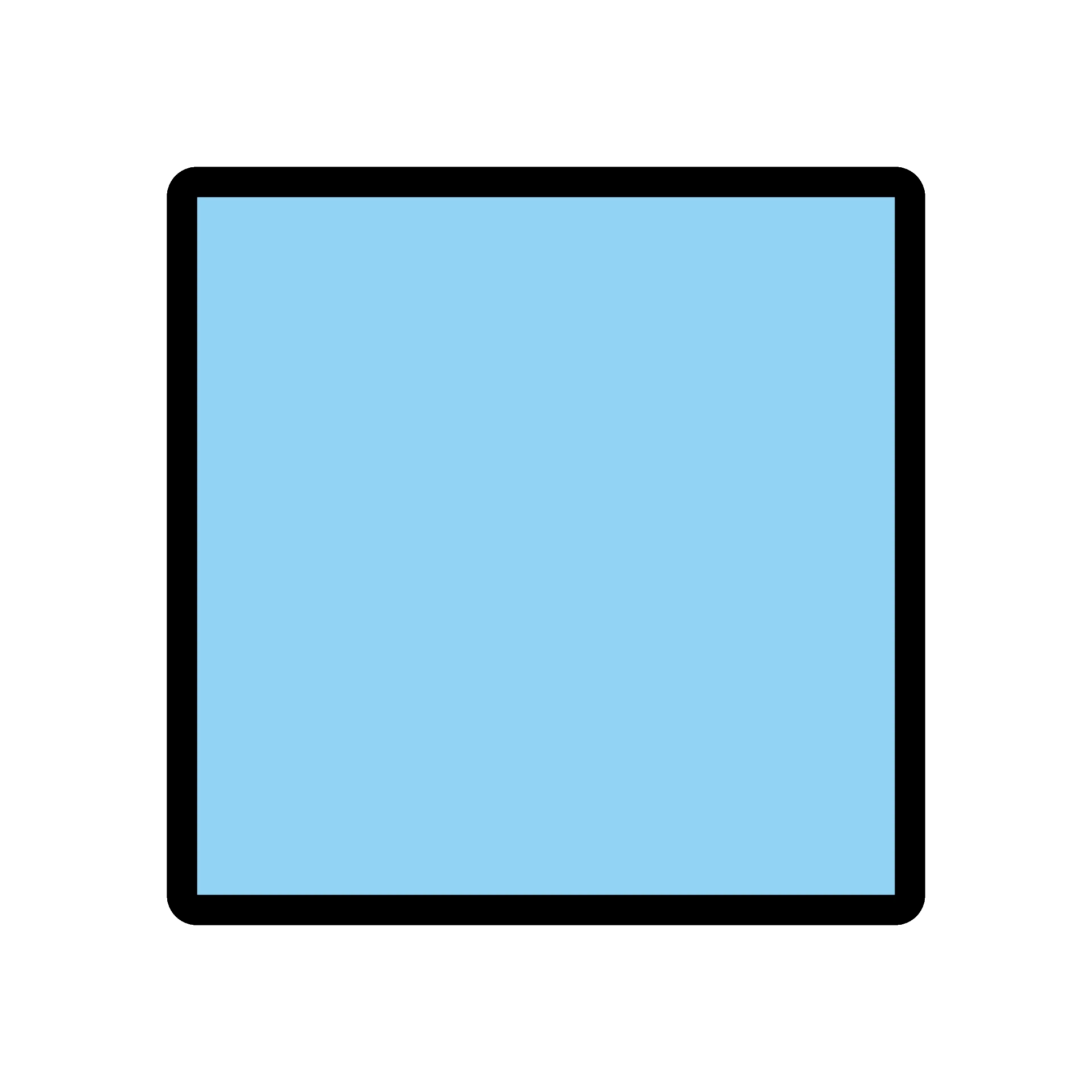 Serene Sky Blue Square Clipart Design with Minimalist Black Border