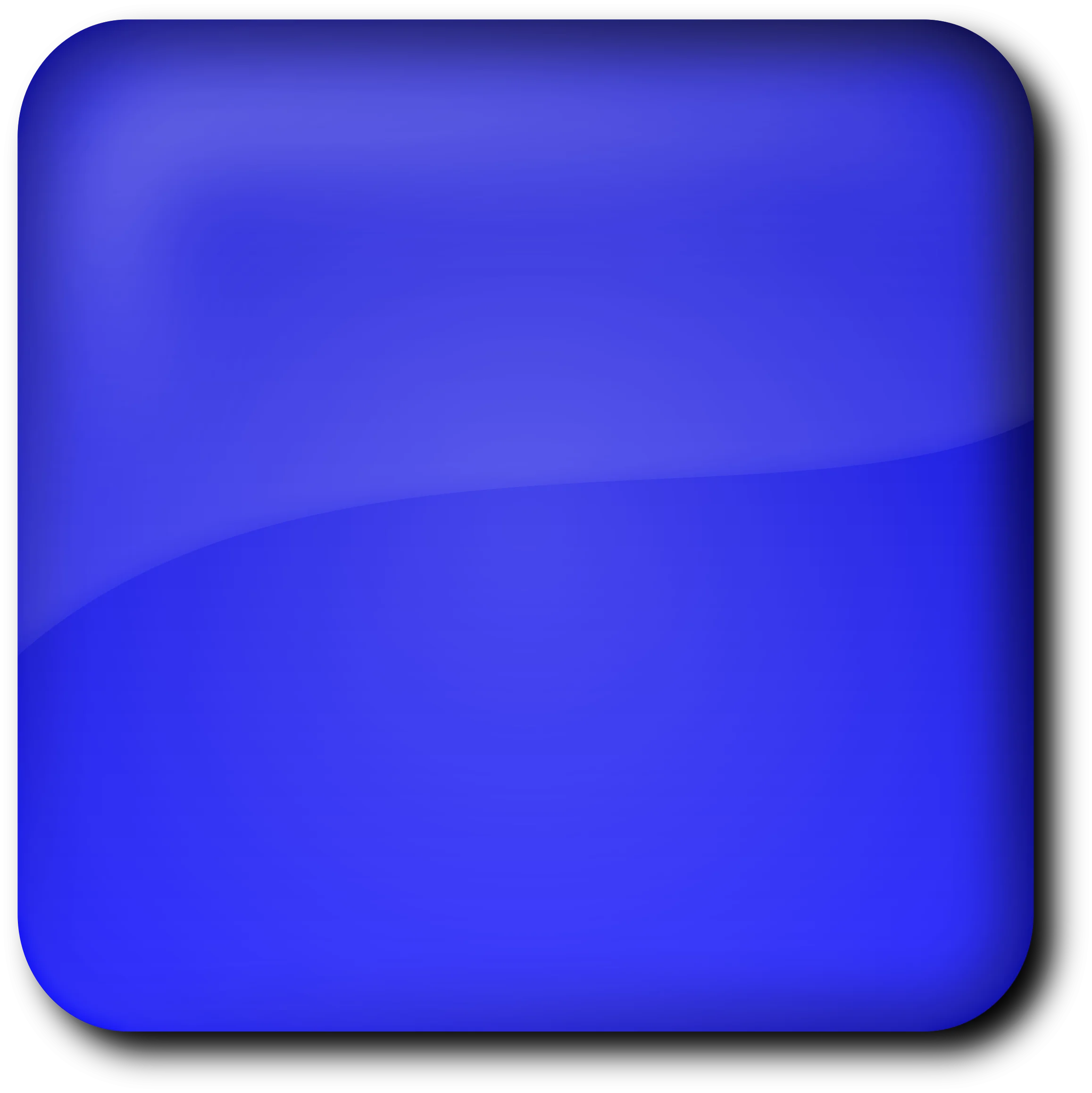 Sleek Azure Blue Rounded Square Glossy Clipart Design Element