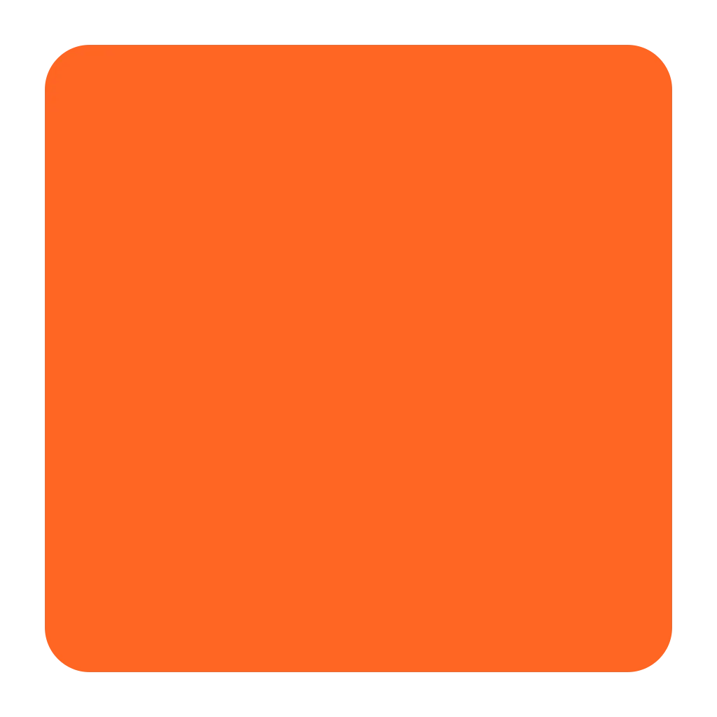 Solid Bright Orange Square Clipart Graphic Design Element with Clean Edges
