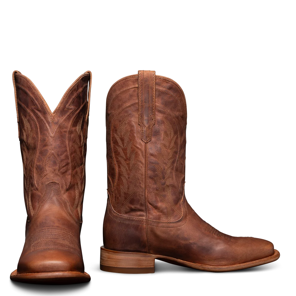 Vintage Leather Cowboy Boots Clipart - Rustic Western Footwear Illustration
