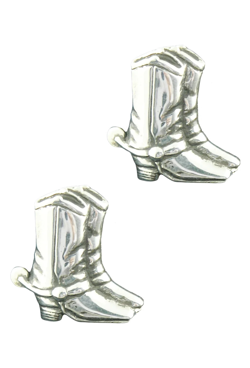 Vintage Silver Cowboy Boots Clipart - Elegant Western Footwear Illustration