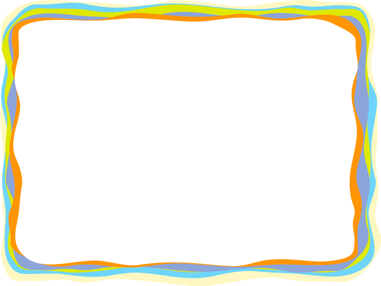 Wavy Multicolored Border Clipart Frame with Curvy Intertwining Lines