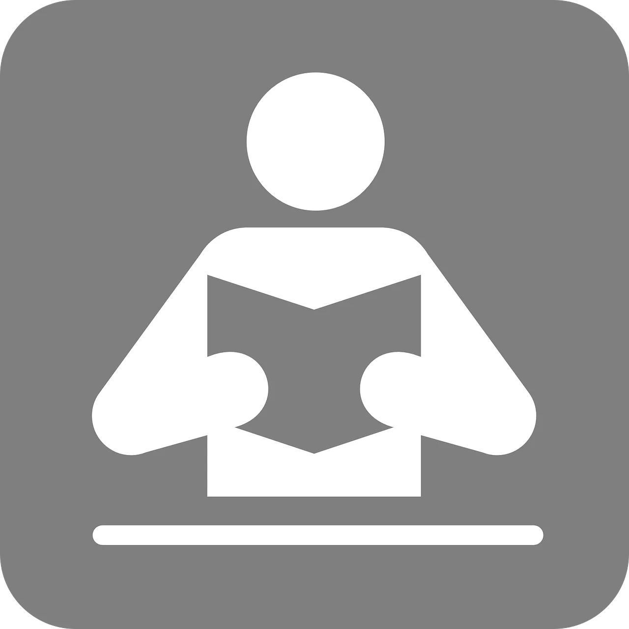 Academic Achievement: Student Reading Silhouette Clipart Design for Educational Resources