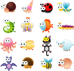 Adorable Cartoon Insects and Creatures Playful Clipart Collection