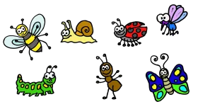 Adorable Cartoon Insects Clipart Collection: Whimsical Bug World Adventure