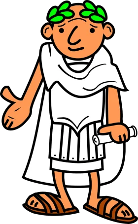 Ancient Roman Citizen Clipart: Cartoon Illustration of Classical Era Attire