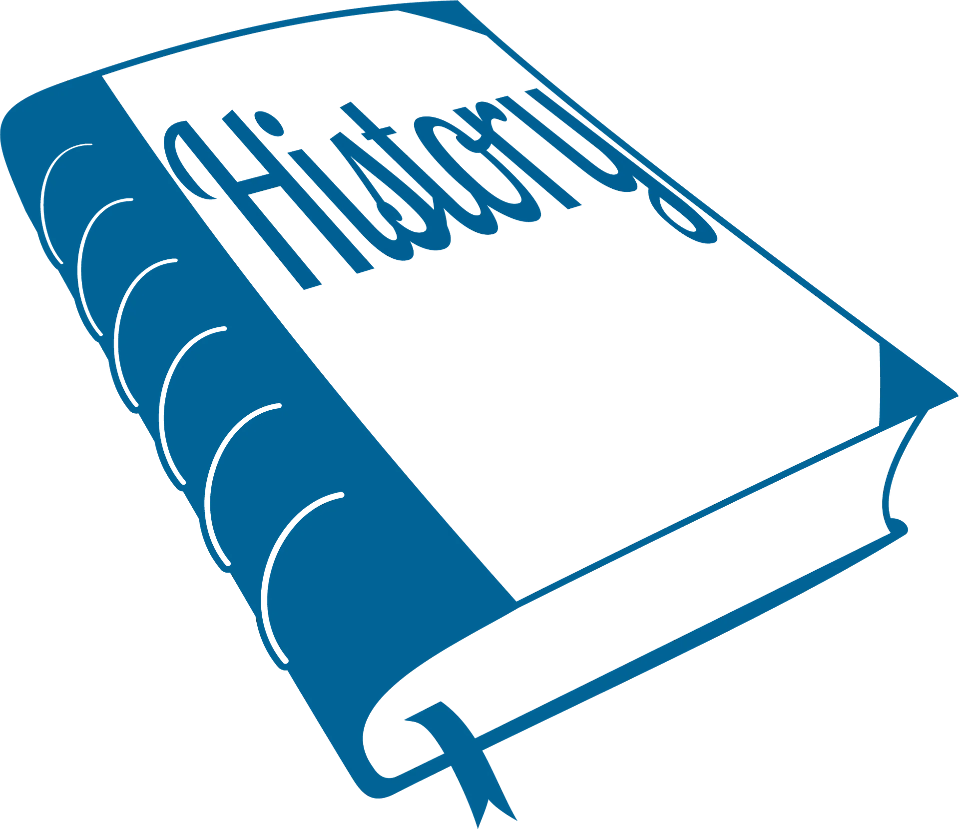 Classic Blue History Book Clipart Design with Elegant Bookmark Accent