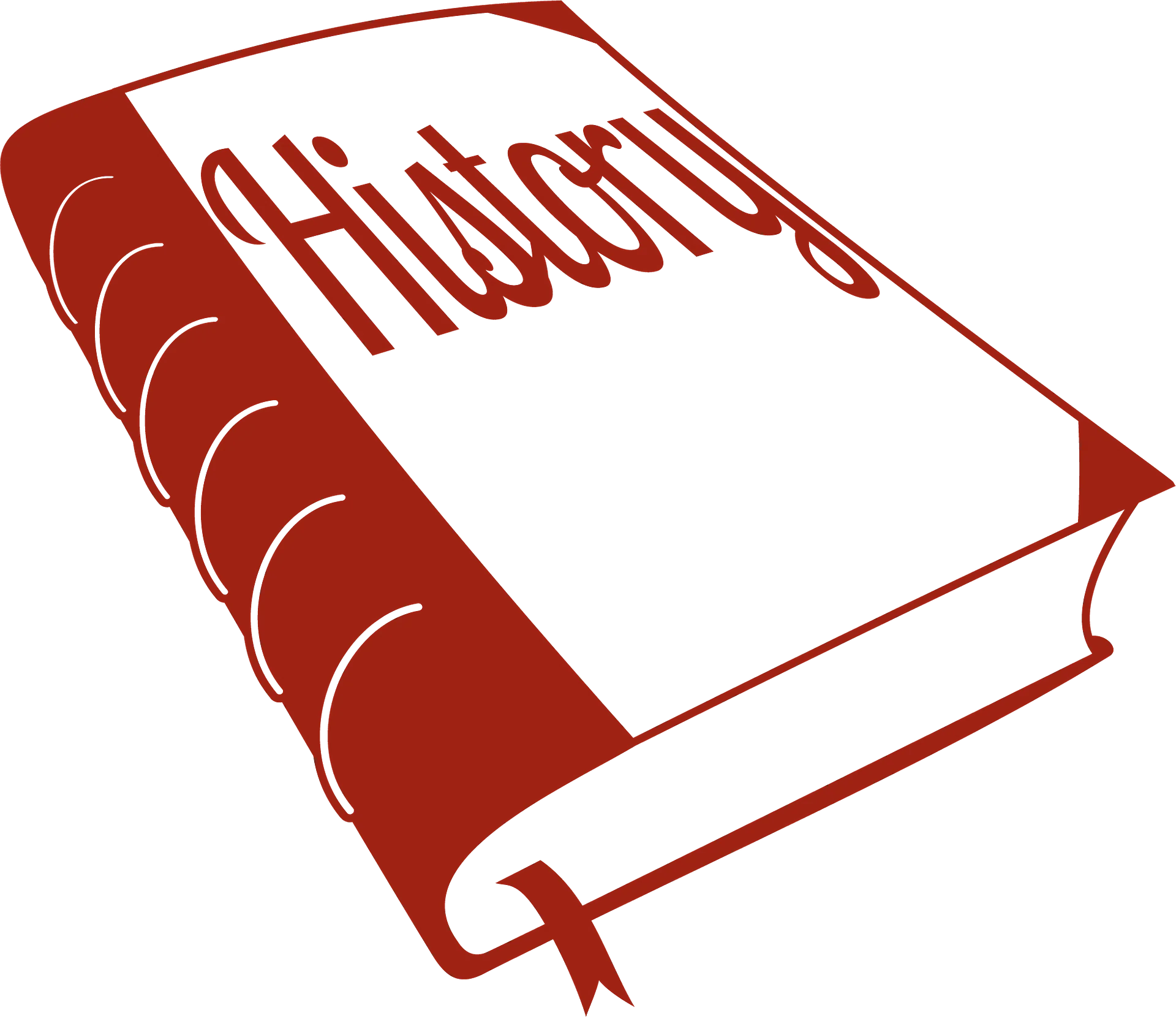 Classic Red Bound History Book Clipart Vector Illustration Design