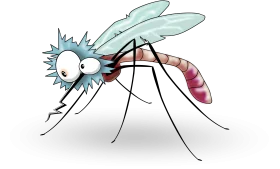 Comical Cartoon Mosquito Clipart with Exaggerated Features and Quirky Expression