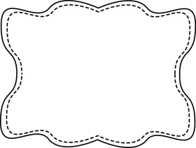 Decorative Dashed Border Outline Clipart Frame with Elegant Curved Edges