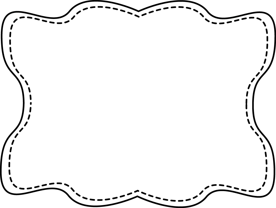 Decorative Dashed Border Outline Clipart Frame with Elegant Curved Edges