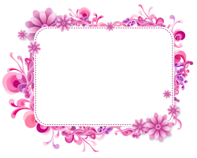 Delicate Pink Floral Frame Clipart with Soft Botanical Decorative Border
