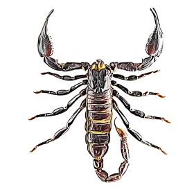 Detailed Monochromatic Scorpion Anatomical Clipart Illustration with Intricate Texture