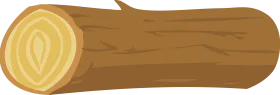 Detailed Wooden Log Clipart Illustration with Natural Wood Grain Texture