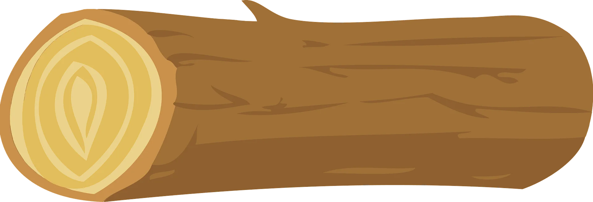 Detailed Wooden Log Clipart Illustration with Natural Wood Grain Texture