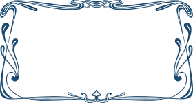 Elegant Art Nouveau Inspired Decorative Border Clipart with Sinuous Lines
