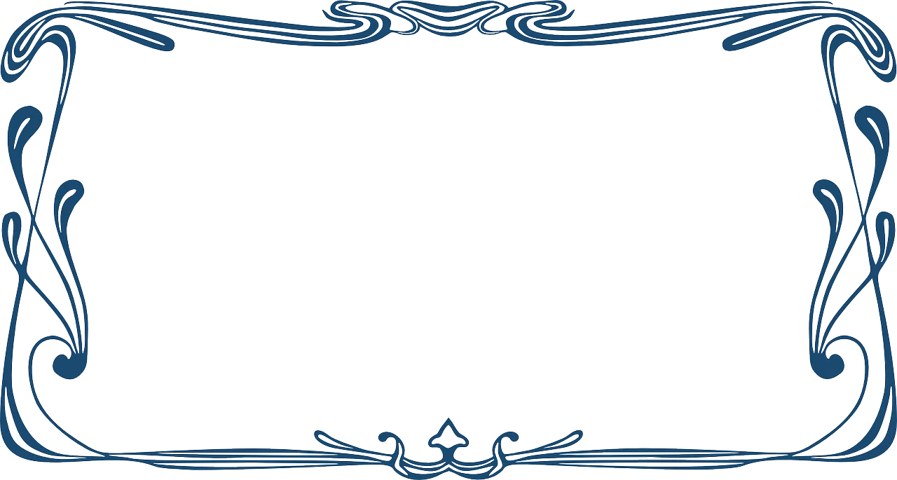 Elegant Art Nouveau Inspired Decorative Border Clipart with Sinuous Lines