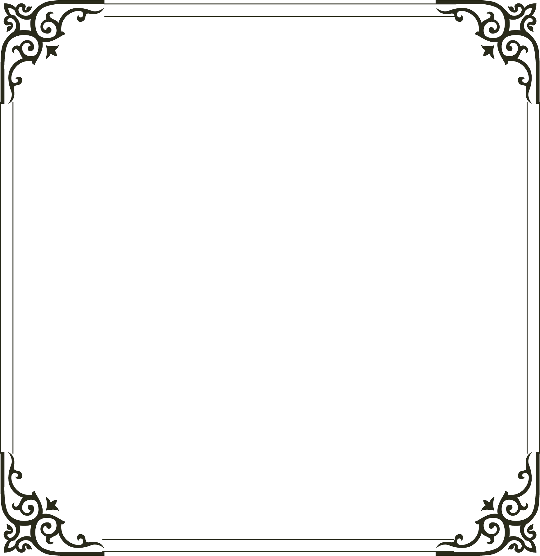 Elegant Black and White Decorative Frame Vintage Clipart Border Design