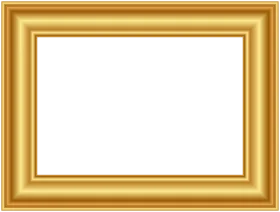 Elegant Golden Classic Picture Frame Clipart with Smooth Contoured Border