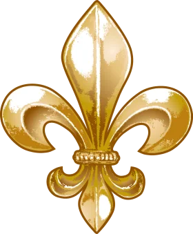 Elegant Golden Fleur-de-Lis Clipart Symbol of Heraldic Tradition