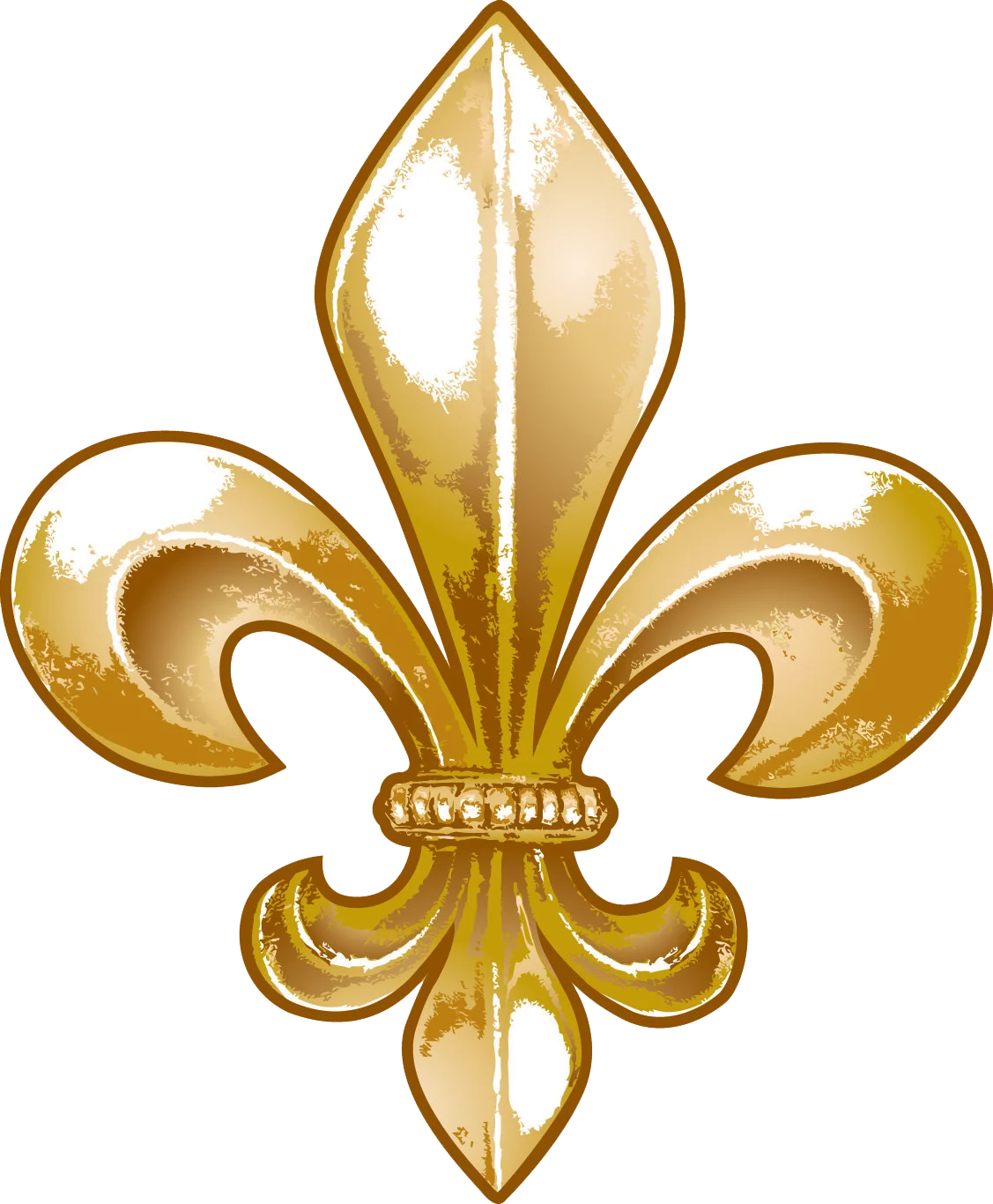Elegant Golden Fleur-de-Lis Clipart Symbol of Heraldic Tradition