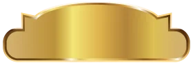 Elegant Golden Metallic Badge Shape Clipart with Smooth Gradient Effect