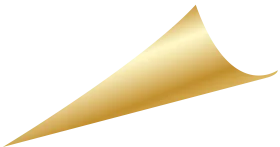 Elegant Golden Metallic Triangular Swoosh Clipart Design Element