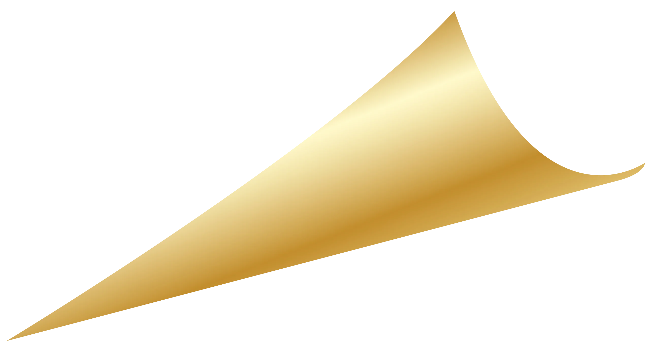 Elegant Golden Metallic Triangular Swoosh Clipart Design Element