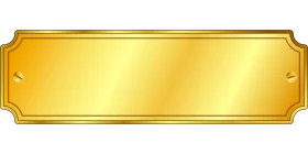 Elegant Golden Metallic Vintage Nameplate Clipart with Ornate Beveled Edges