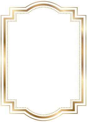 Elegant Golden Ornate Frame Clipart with Intricate Decorative Border Design