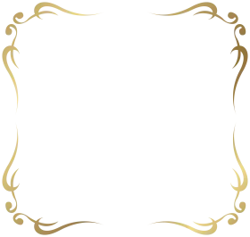 Elegant Golden Swirl Frame Clipart with Ornate Decorative Border Design