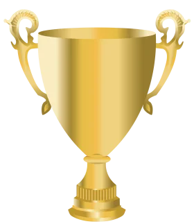 Elegant Golden Trophy Clipart: Shimmering Achievement Symbol of Success
