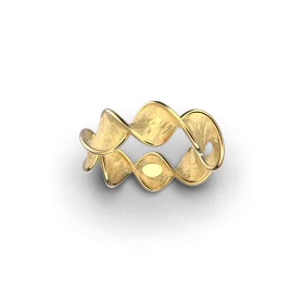 Elegant Golden Wavy Interlinked Geometric Shapes Jewelry Clipart Design
